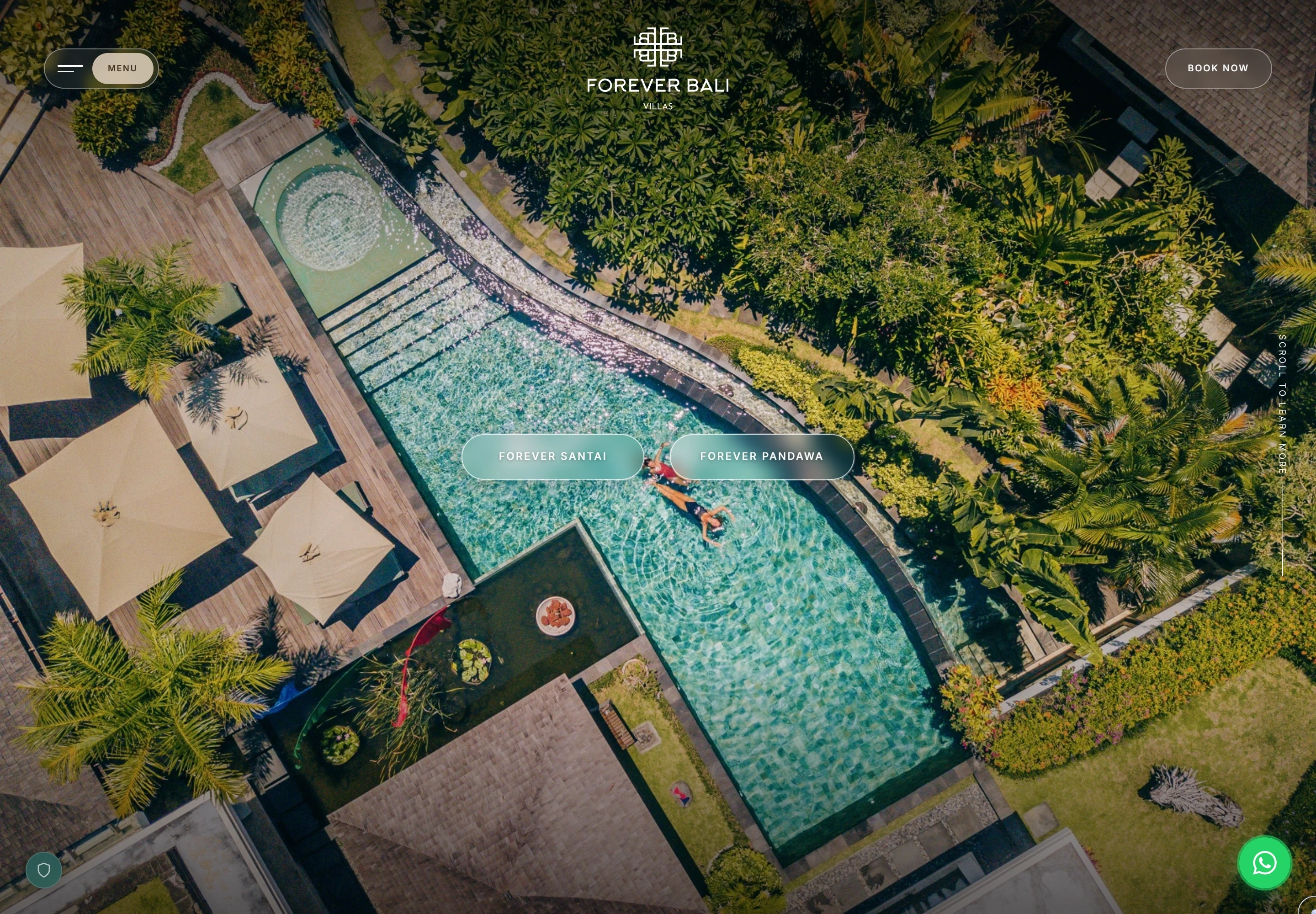 Forever Bali Villas — website homepage