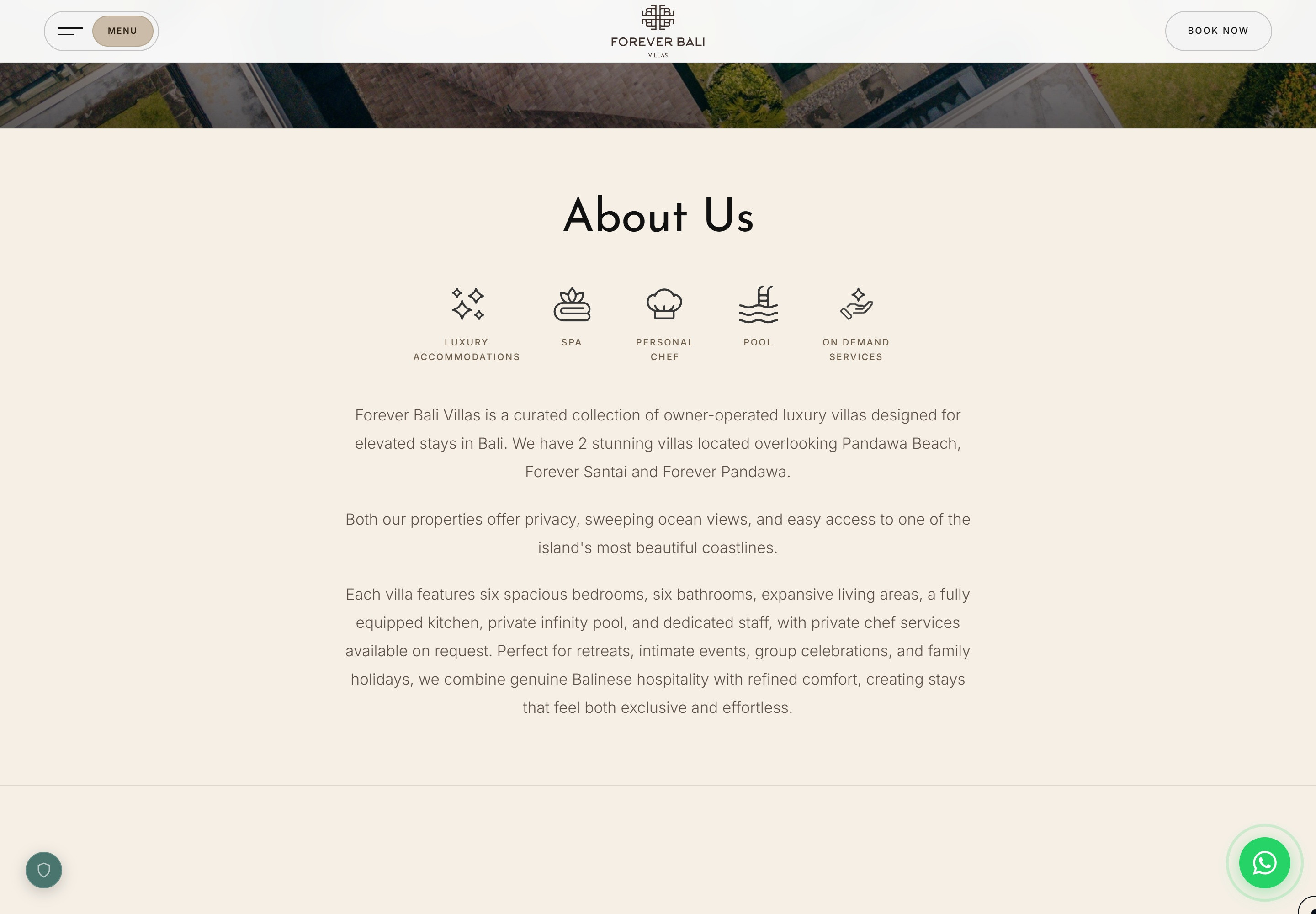 Forever Bali Villas / Website detail