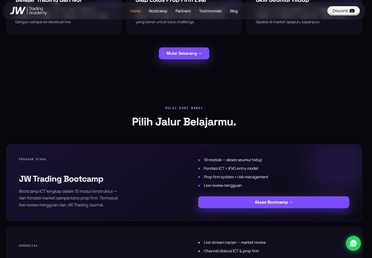 JW Trading Academy / Website detail