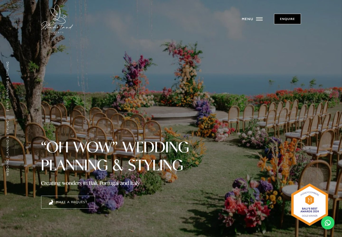 Wonderland Bali — website homepage