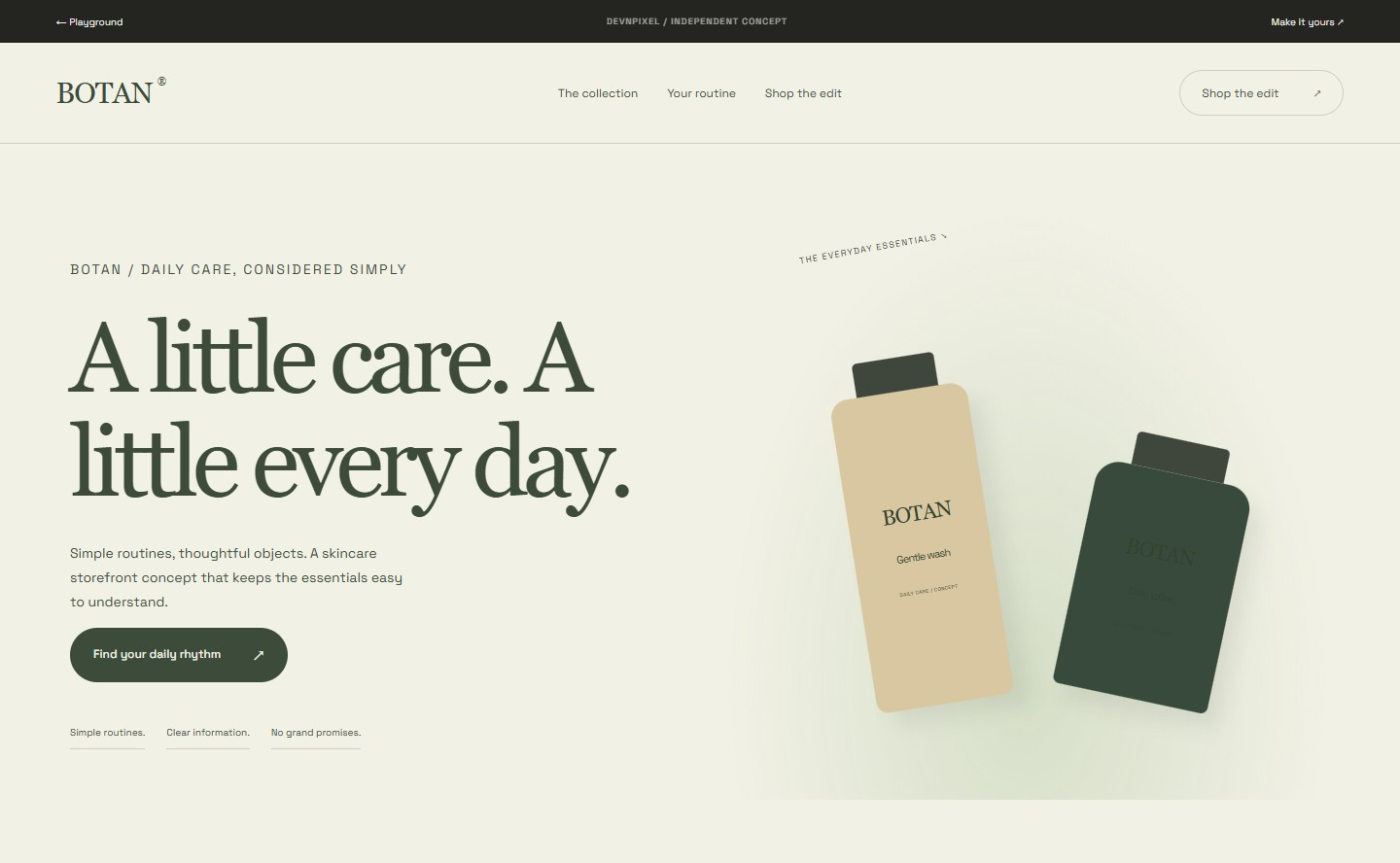 BOTAN / daily care — Design concept