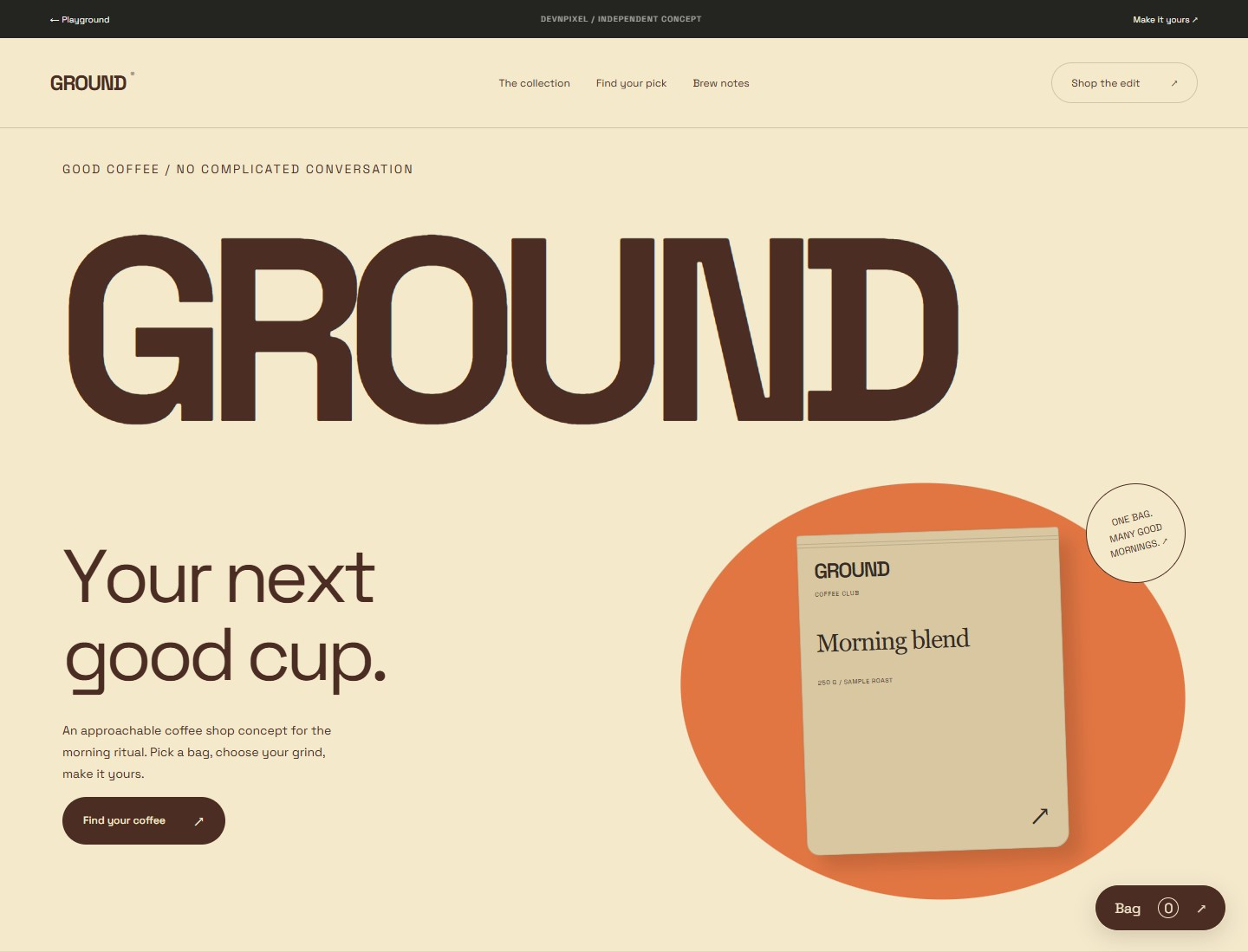 GROUND / coffee club — Design concept