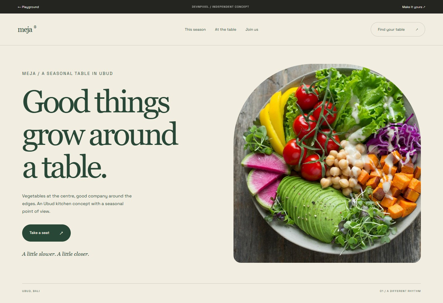 meja / seasonal table — Design concept