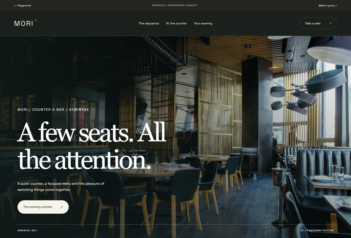 MORI / counter & bar — Design concept