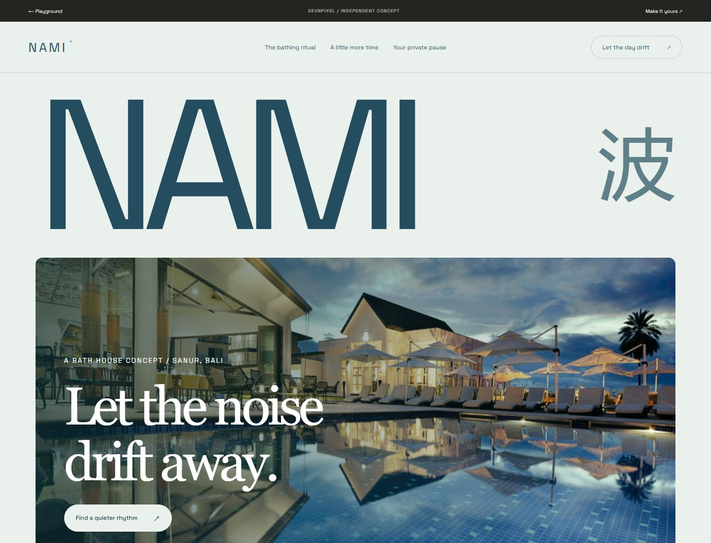 NAMI / bath house — Design concept