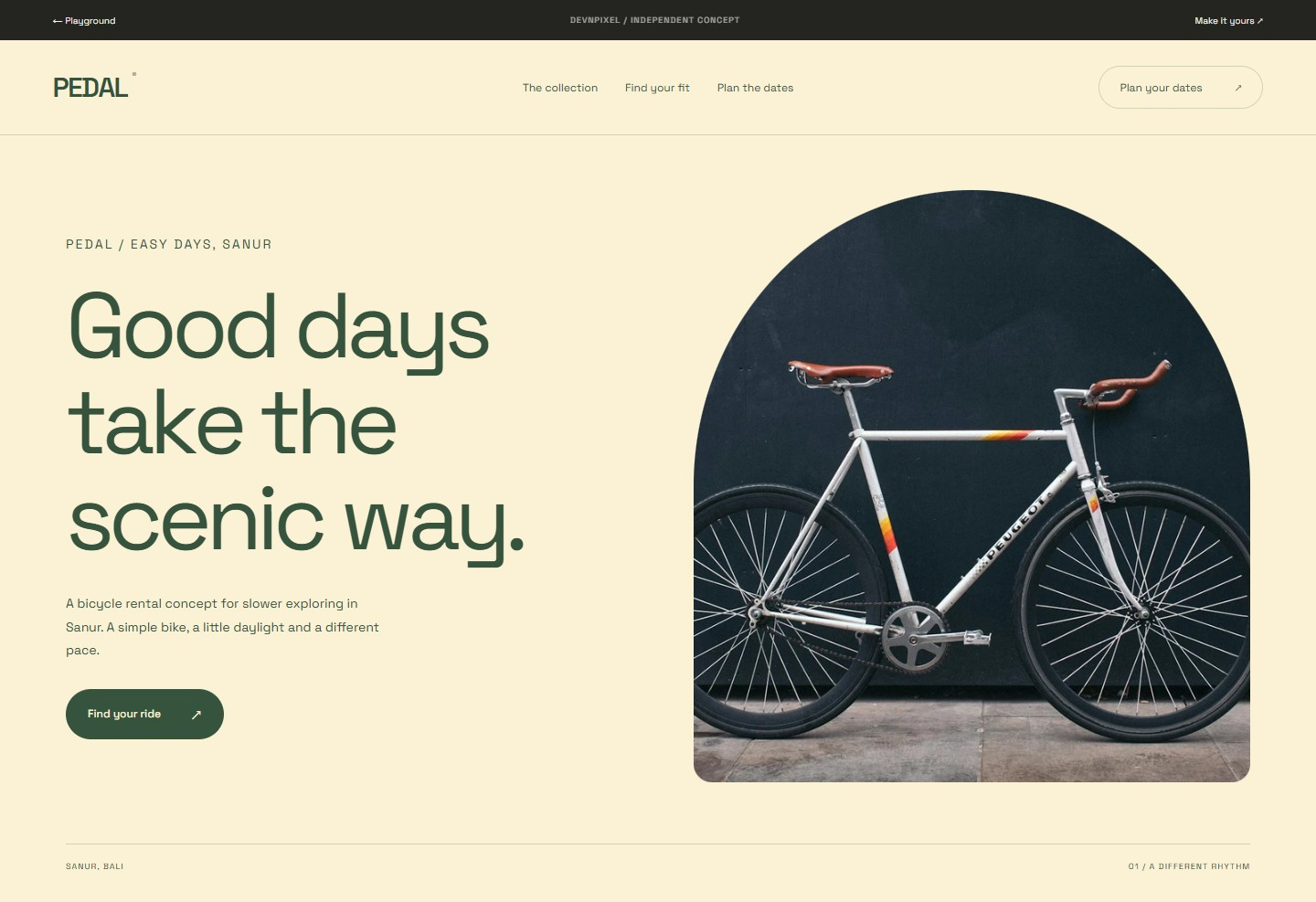 PEDAL / easy days — Design concept