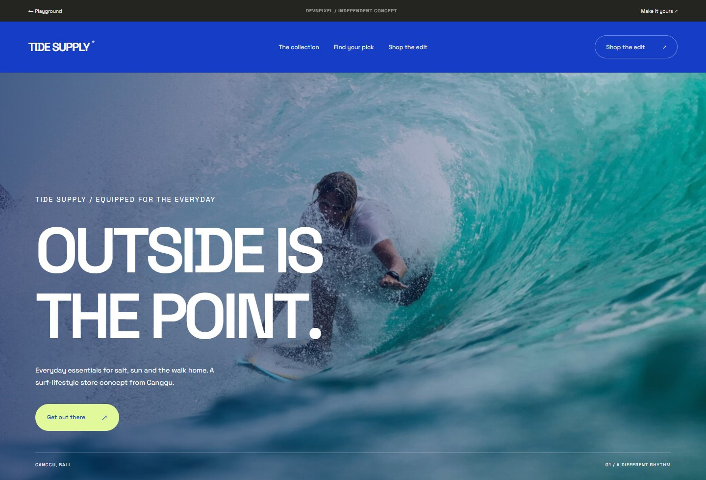 TIDE SUPPLY — Design concept