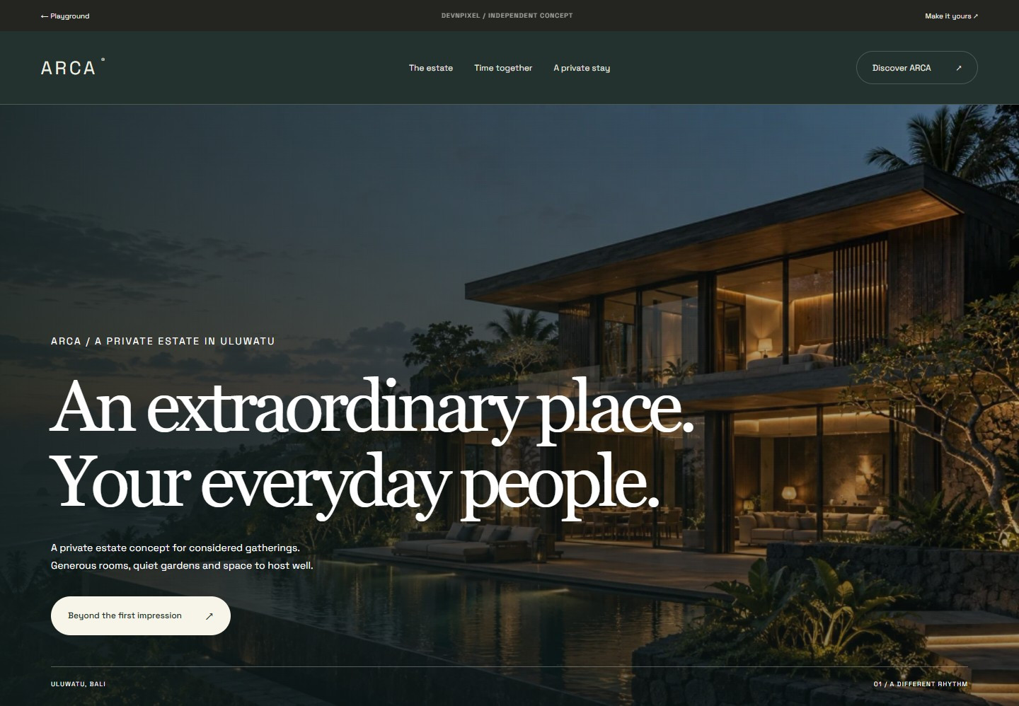 ARCA / private estate — Design concept